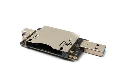SYSTEM-S CFexpress Adapter Buchse zu USB 3.1 Stecker & 3.0 Stecker mit Schalter Kabel