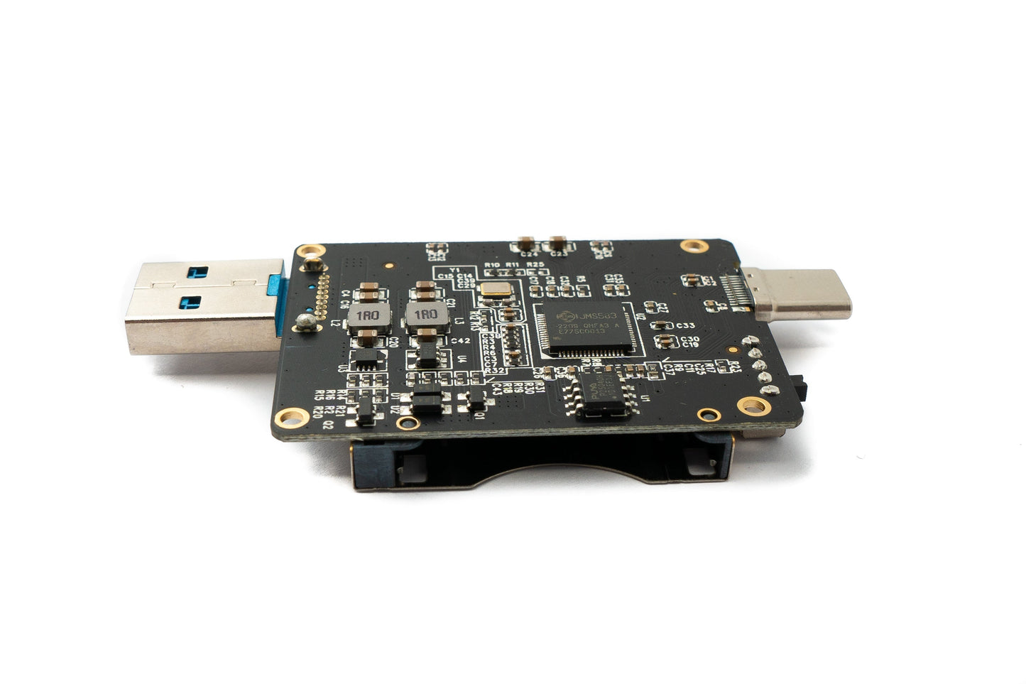 SYSTEM-S CFexpress Adapter Buchse zu USB 3.1 Stecker & 3.0 Stecker mit Schalter Kabel