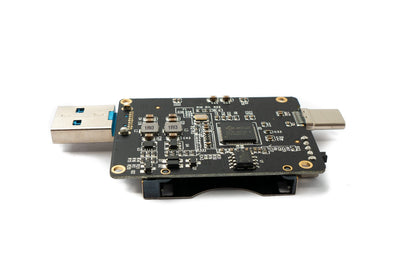 SYSTEM-S CFexpress Adapter Buchse zu USB 3.1 Stecker & 3.0 Stecker mit Schalter Kabel