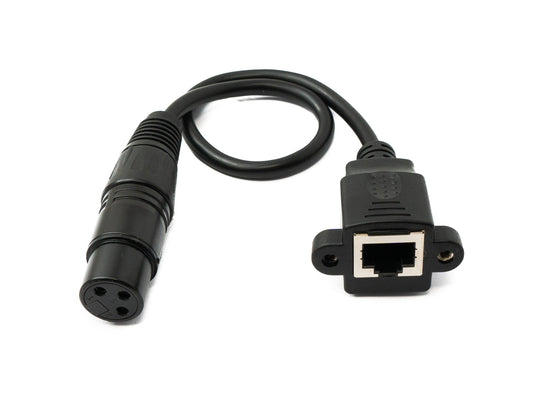 SYSTEM-S LAN cable 30 cm RJ45 socket to XLR 3 pin socket screw in black