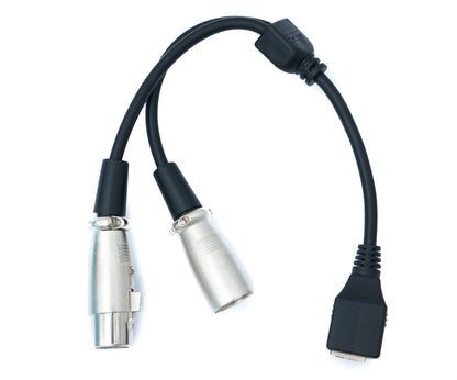 SYSTEM-S XLR Y Kabel 30 cm 2x 3 polig Buchse zu RJ45 Buchse in Schwarz