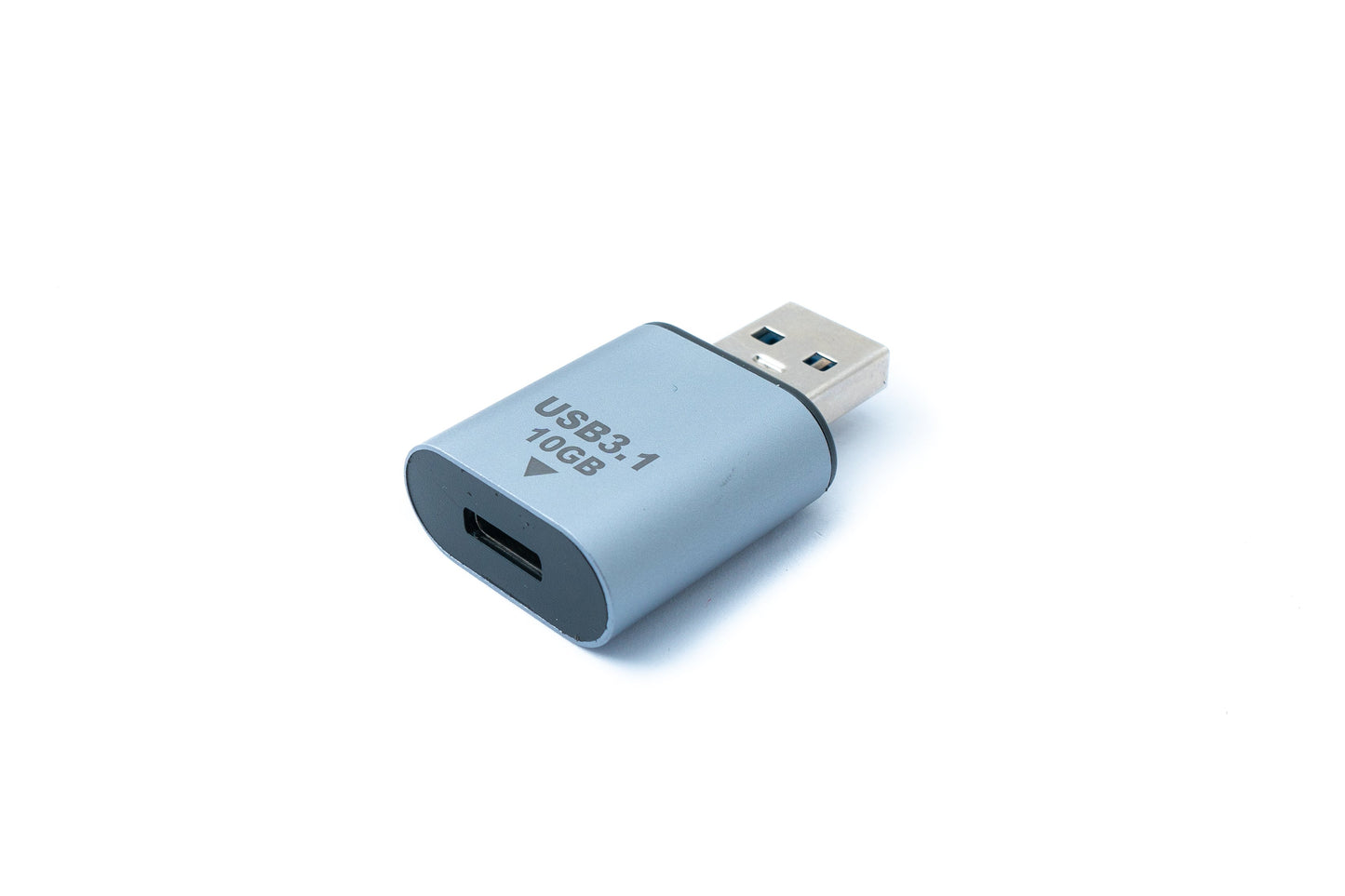 SYSTEM-S USB 3.1 Gen 2 Adapter Typ C Buchse zu Typ A Stecker Kabel in Grau