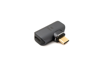 SYSTEM-S USB4 USB Adapter Type C Male to Female 40 Gbit/s USB 4.0 100W Angle Cable in Gray