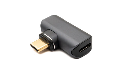SYSTEM-S USB4 USB Adapter Type C Male to Female 40 Gbit/s USB 4.0 100W Angle Cable in Gray