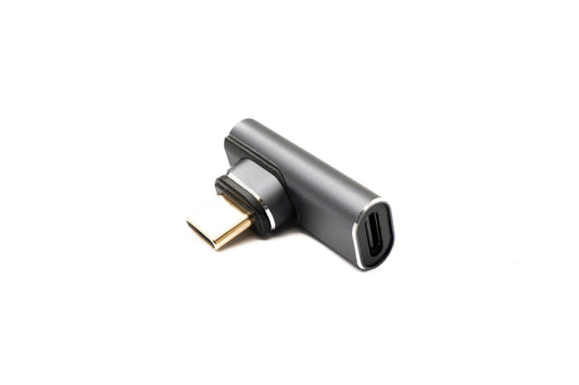 SYSTEM-S USB4 USB Adapter Typ C Stecker zu Buchse 100W 40 Gbit/s USB 4.0 Winkel Kabel in Grau