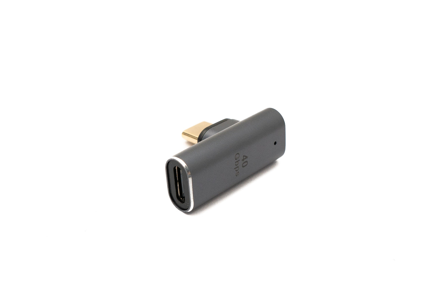 SYSTEM-S USB4 USB Adapter Typ C Stecker zu Buchse 100W 40 Gbit/s USB 4.0 Winkel Kabel in Grau