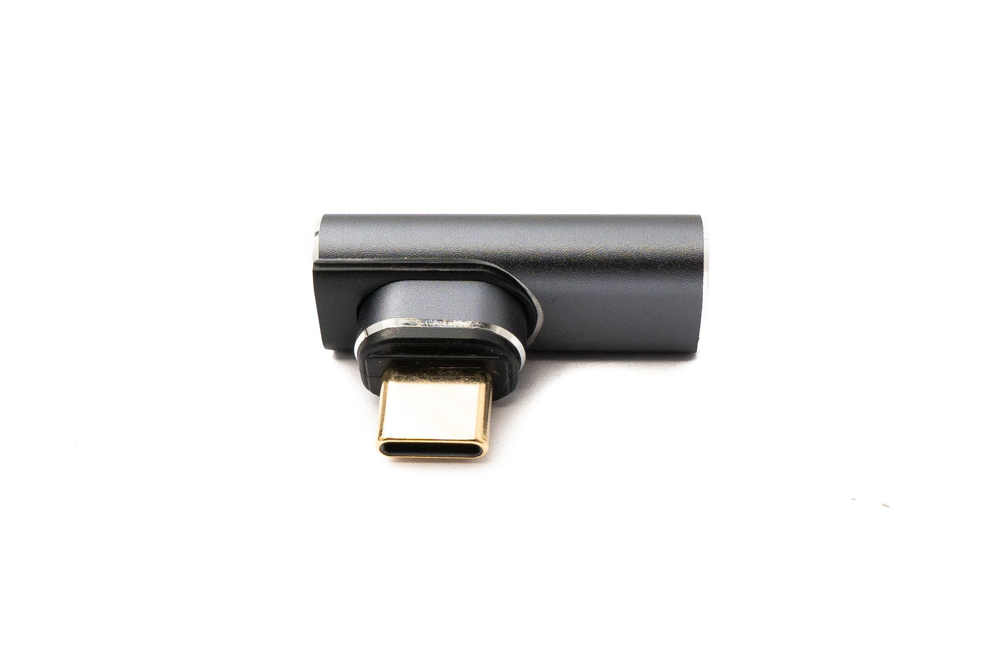 SYSTEM-S USB4 USB Adapter Typ C Stecker zu Buchse 100W 40 Gbit/s USB 4.0 Winkel Kabel in Grau