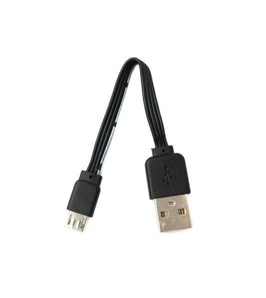SYSTEM-S USB 2.0 cable 13 cm Micro B plug to Type A plug short flat Black