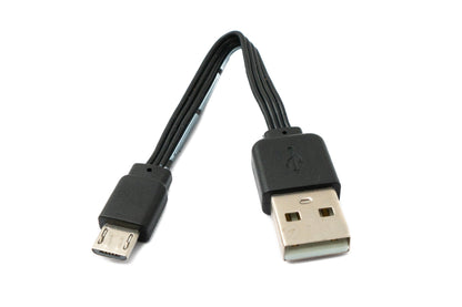 SYSTEM-S USB 2.0 Kabel 13 cm Micro B Stecker zu Typ A Stecker kurz flach Schwarz