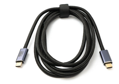 SYSTEM-S USB4 USB Kabel 200 cm Typ C Stecker zu Stecker 20 Gbit/s USB 4.0 geflochten Schwarz