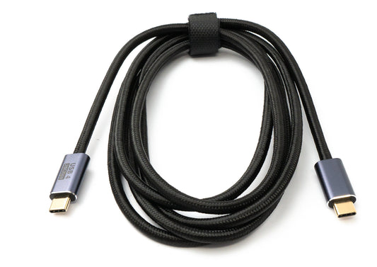 SYSTEM-S USB4 USB cable 200 cm Type C male to male 20 Gbit/s USB 4.0 braided black