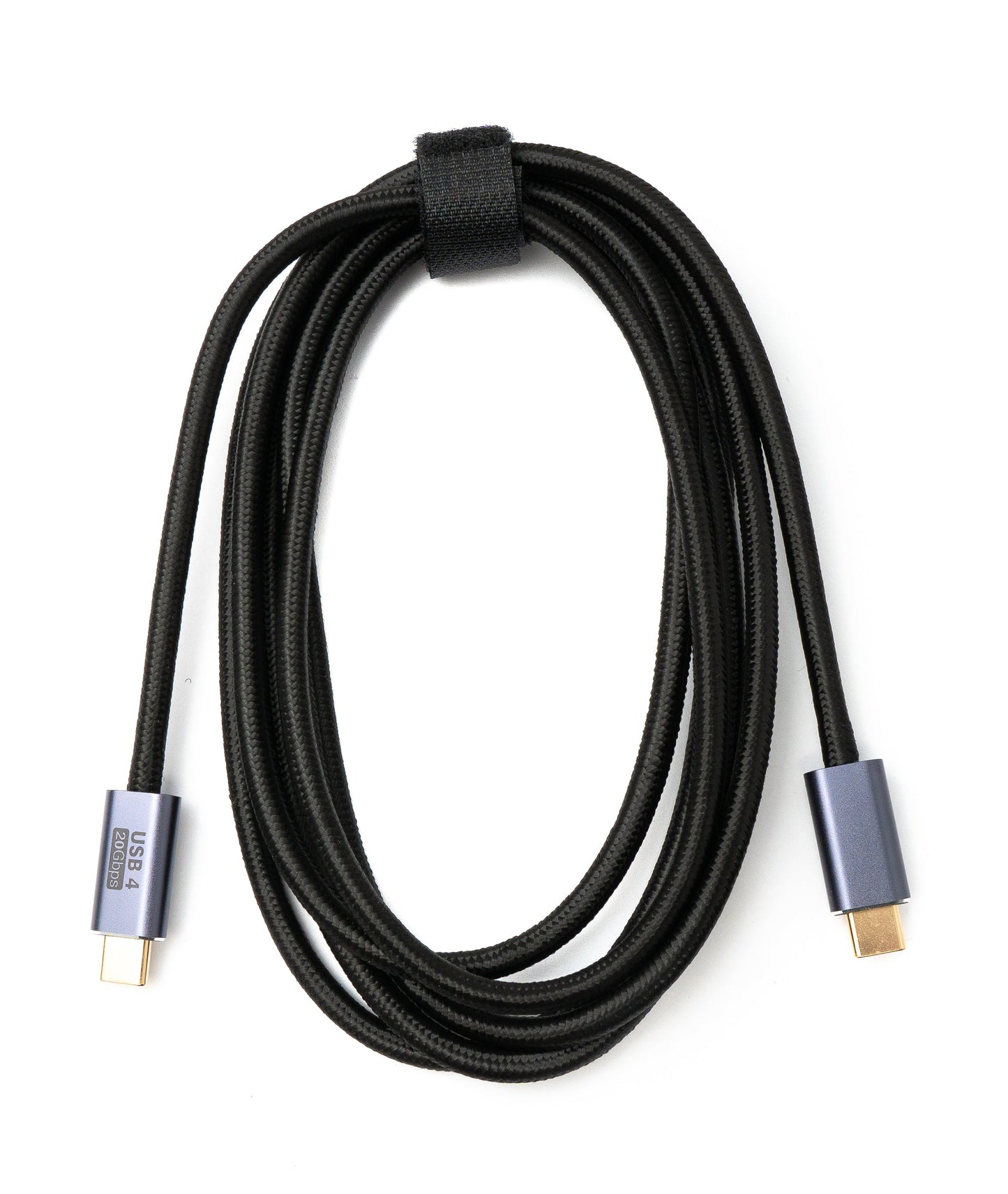 SYSTEM-S USB4 USB Kabel 200 cm Typ C Stecker zu Stecker 20 Gbit/s USB 4.0 geflochten Schwarz