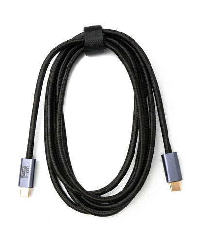SYSTEM-S USB4 USB Kabel 200 cm Typ C Stecker zu Stecker 20 Gbit/s USB 4.0 geflochten Schwarz