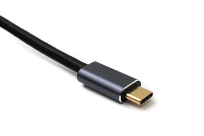 SYSTEM-S USB4 USB Kabel 200 cm Typ C Stecker zu Stecker 20 Gbit/s USB 4.0 geflochten Schwarz