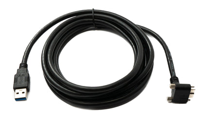 SYSTEM-S USB 3.0 Kabel 3 m Typ A Stecker zu 3.0 Micro Stecker Winkel Schraube