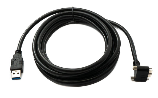 SYSTEM-S USB 3.0 Kabel 3 m Typ A Stecker zu 3.0 Micro Stecker Winkel Schraube
