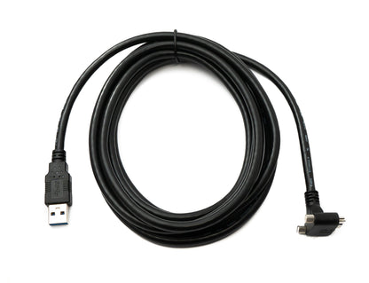 SYSTEM-S USB 3.0 Kabel 3 m Typ A Stecker zu 3.0 Micro Stecker Winkel Schraube