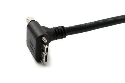 SYSTEM-S USB 3.0 Kabel 3 m Typ A Stecker zu 3.0 Micro Stecker Winkel Schraube