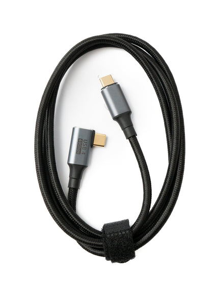 SYSTEM-S USB4 USB Kabel 120 cm Typ C Stecker zu Stecker 40 Gbit/s USB 4.0 geflochten Winkel