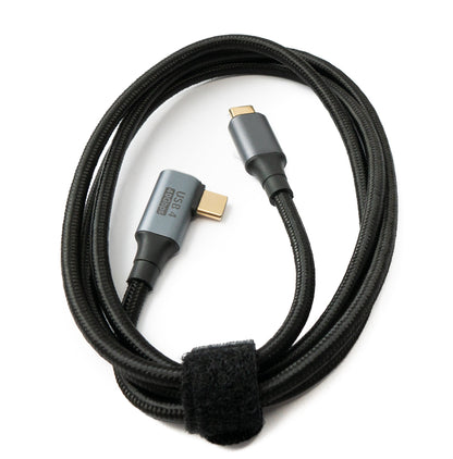 SYSTEM-S USB4 USB Kabel 120 cm Typ C Stecker zu Stecker 40 Gbit/s USB 4.0 geflochten Winkel
