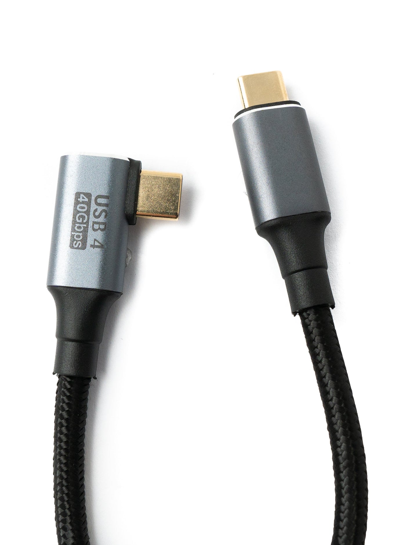 SYSTEM-S USB4 USB Kabel 120 cm Typ C Stecker zu Stecker 40 Gbit/s USB 4.0 geflochten Winkel