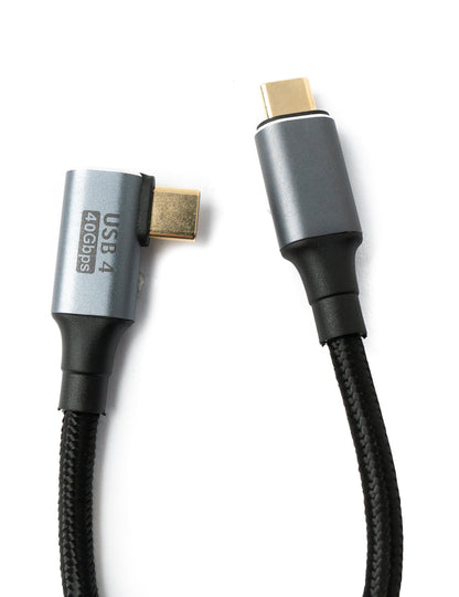 SYSTEM-S USB4 USB Kabel 120 cm Typ C Stecker zu Stecker 40 Gbit/s USB 4.0 geflochten Winkel