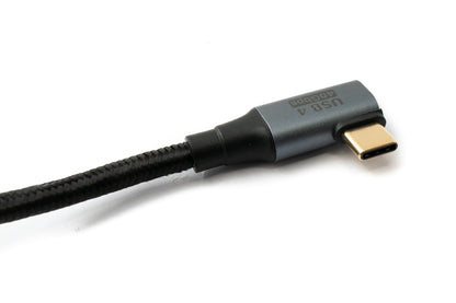 SYSTEM-S USB4 USB Kabel 120 cm Typ C Stecker zu Stecker 40 Gbit/s USB 4.0 geflochten Winkel