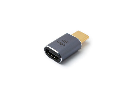 SYSTEM-S USB4 USB Adapter Typ C Stecker zu Buchse 40 Gbit/s USB 4.0 Kabel in Grau