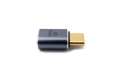 SYSTEM-S USB4 USB Adapter Typ C Stecker zu Buchse 40 Gbit/s USB 4.0 Kabel in Grau