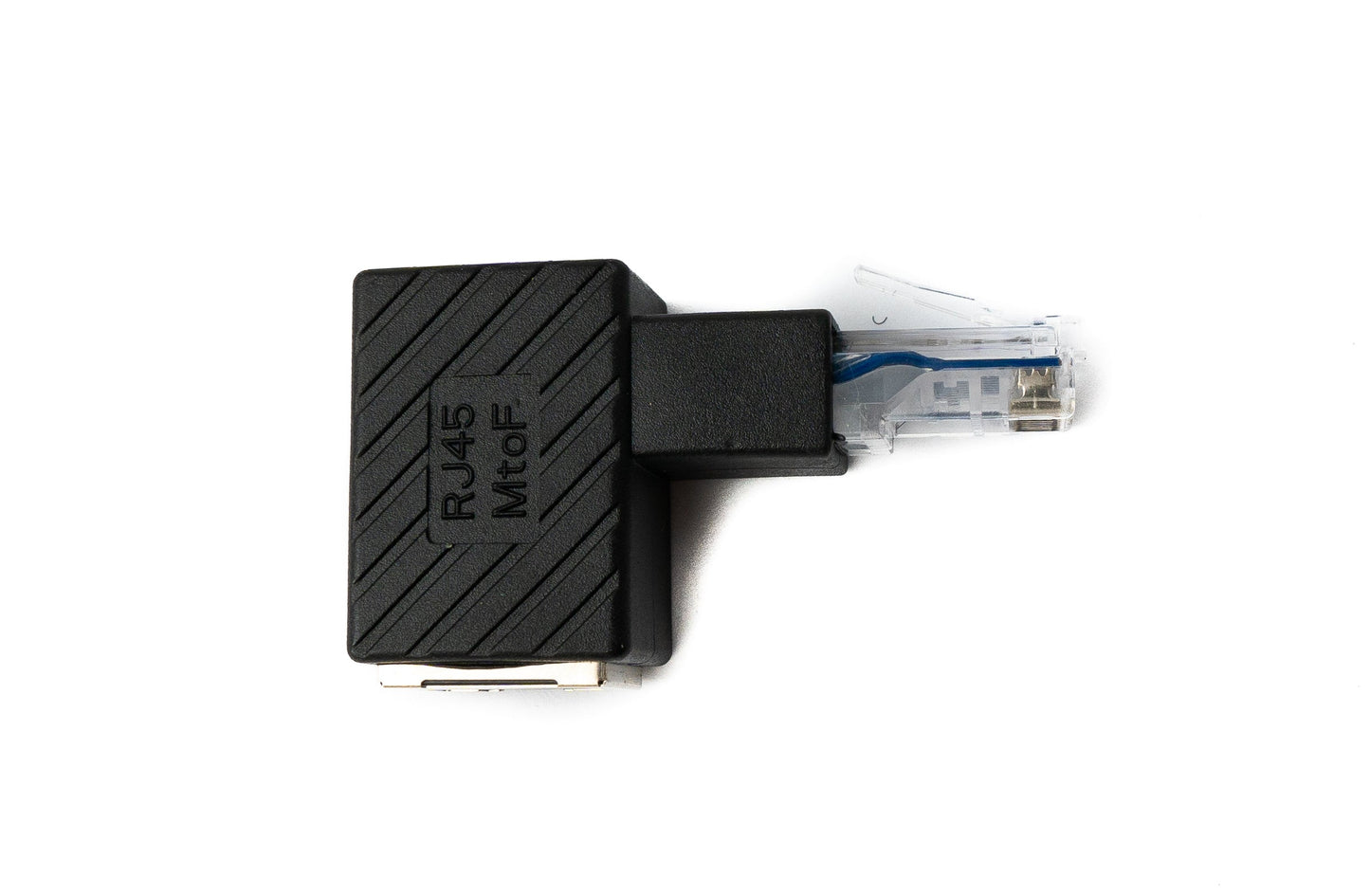 SYSTEM-S LAN Adapter RJ45 Stecker zu Buchse Winkel Ethernetadapter Kabel in Schwarz