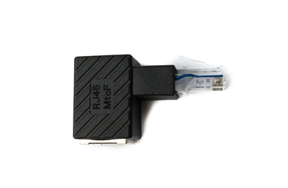 SYSTEM-S LAN Adapter RJ45 Stecker zu Buchse Winkel Ethernetadapter Kabel in Schwarz