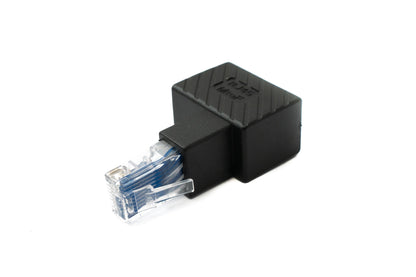 SYSTEM-S LAN Adapter RJ45 Stecker zu Buchse Winkel Ethernetadapter Kabel in Schwarz