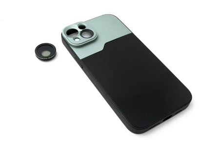 SYSTEM-S CPL Filter Circular Polarizer Linse mit Hülle in Schwarz für iPhone 14 Plus