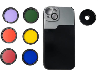 SYSTEM-S Farbfilter Set 37 mm 6 Stück Farbe Filter für Fotografie für iPhone 14 Plus