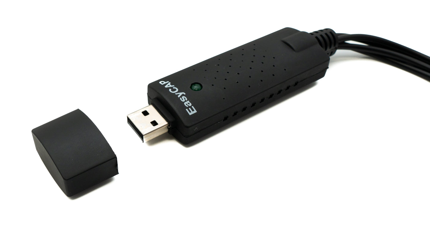 SYSTEM-S Video Capture Aufnahme Adapter USB 2.0 zu RCA Audio Rekorder Kabel in Schwarz