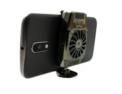 SYSTEM-S USB Kühlung Ventilator für 4,0" bis 6,7" Smartphone Tablet in Schwarz