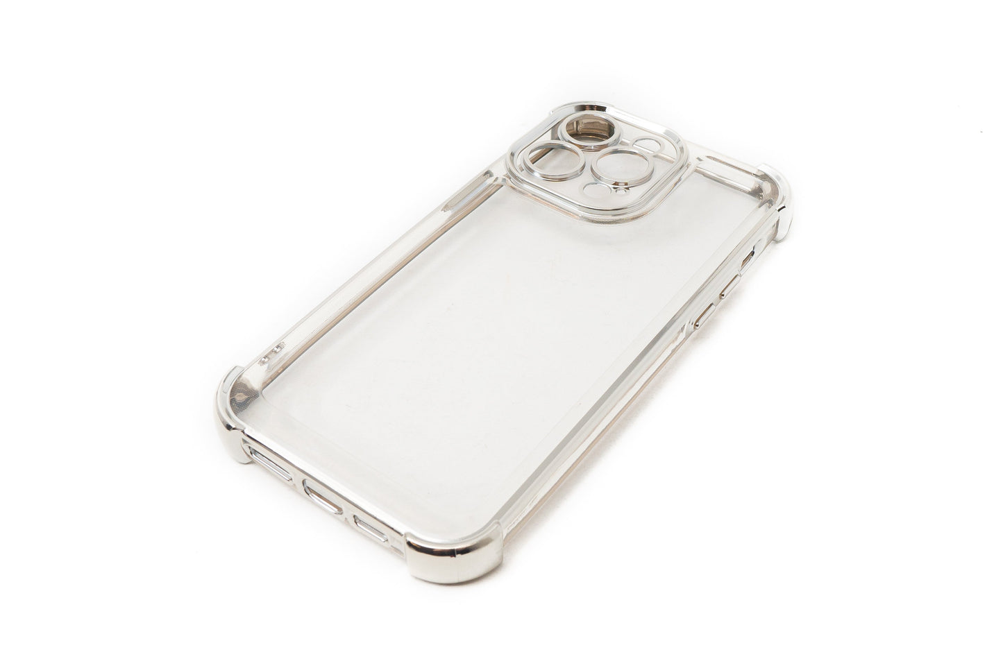 SYSTEM-S Schutzhülle stoßfest aus TPU Glanz Grau Transparent Hülle für iPhone 14 Pro Max