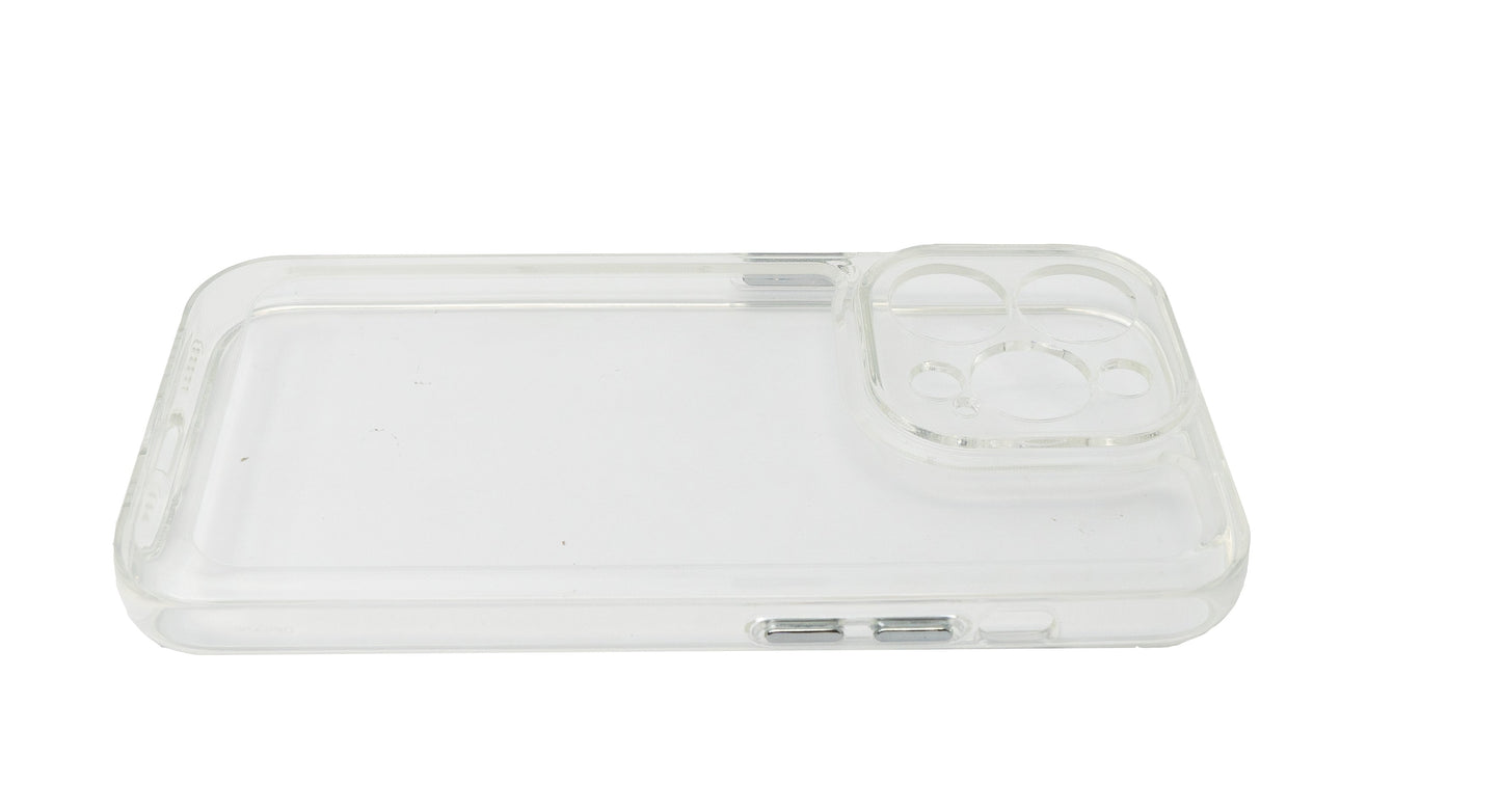 SYSTEM-S Schutzhülle stoßfest TPU Silikon in Weiß Transparent Hülle für iPhone 14 Pro Max