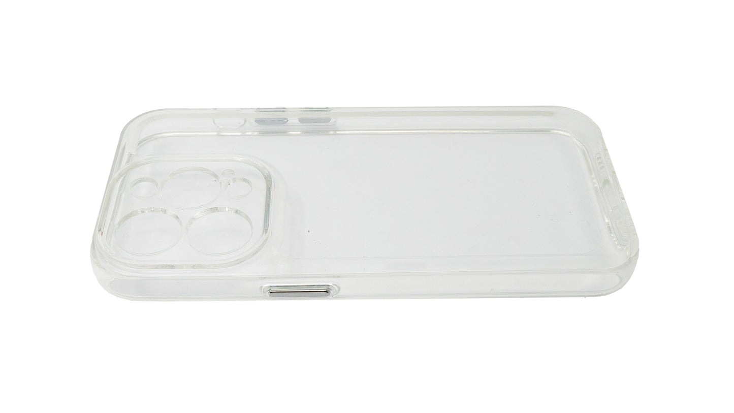 SYSTEM-S Schutzhülle stoßfest TPU Silikon in Weiß Transparent Hülle für iPhone 14 Pro Max