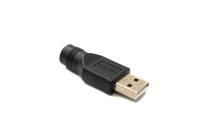 SYSTEM-S DC Adapter 20V 5.5 x 2.5 female to USB 2.0 male cable in black