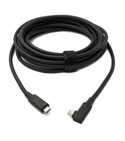 SYSTEM-S USB 3.2 Gen 2 Kabel 5 m Typ C Stecker zu Stecker Winkel in Schwarz