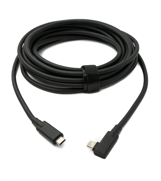 SYSTEM-S USB 3.2 Gen 2 Kabel 5 m Typ C Stecker zu Stecker Winkel in Schwarz