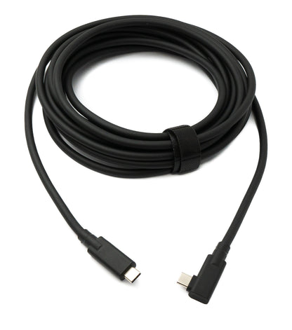 SYSTEM-S USB 3.2 Gen 2 Kabel 5 m Typ C Stecker zu Stecker Winkel in Schwarz