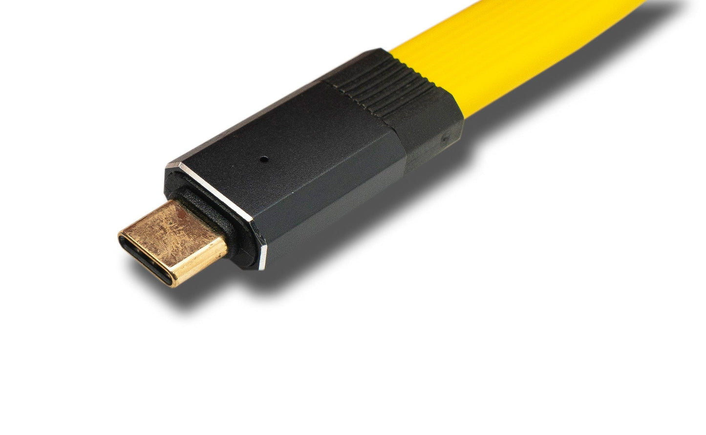 SYSTEM-S USB 3.2 Gen 2 Kabel 50 cm Typ C Stecker zu Stecker Flachkabel Gelb 20 Gbit/s 100 W