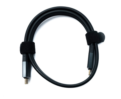SYSTEM-S USB 3.2 Gen 2 Kabel 50 cm Typ C Stecker zu Stecker Flachkabel Schwarz 20 Gbit/s 100 W