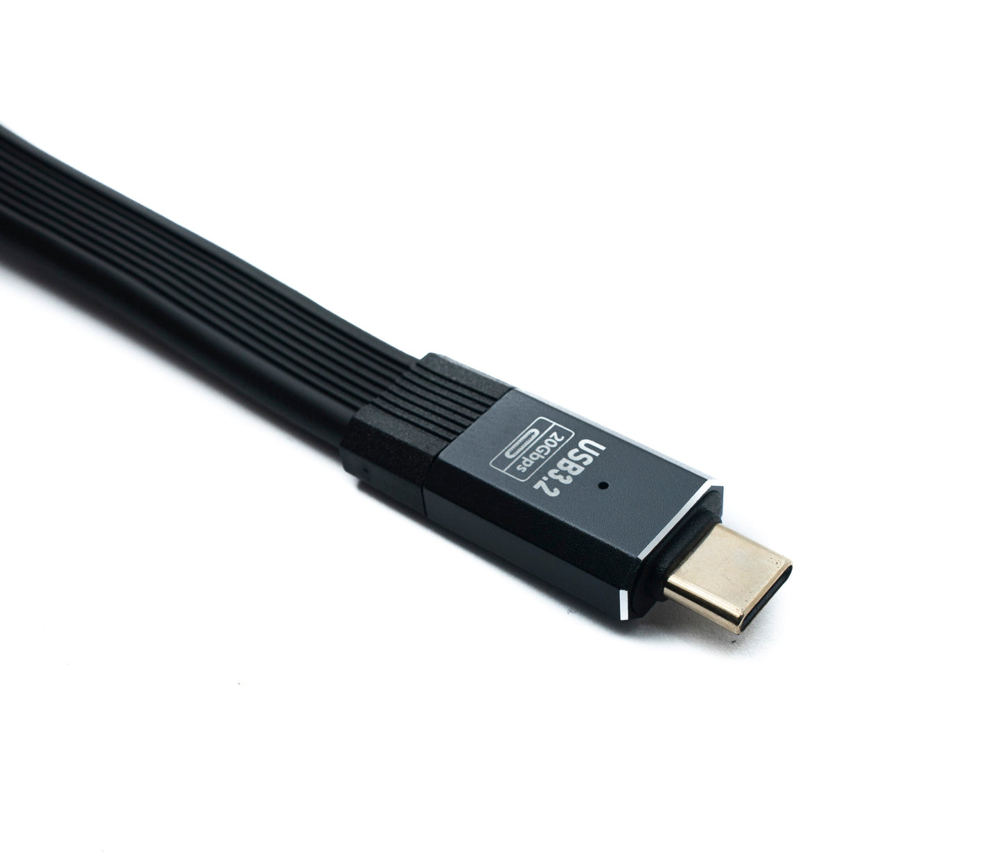 SYSTEM-S USB 3.2 Gen 2 Kabel 50 cm Typ C Stecker zu Stecker Flachkabel Schwarz 20 Gbit/s 100 W