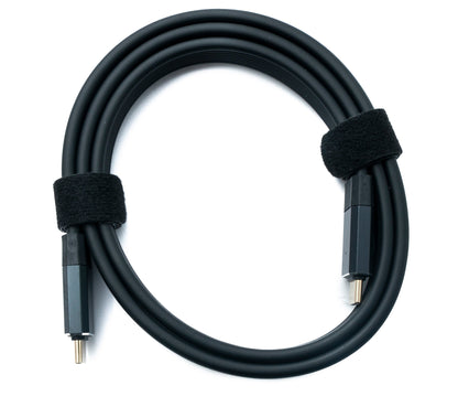 SYSTEM-S USB 3.2 Gen 2 Kabel 80 cm Typ C Stecker zu Stecker Flachkabel Schwarz 20 Gbit/s 100 W