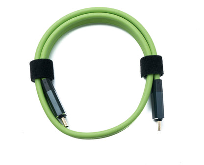 SYSTEM-S USB 3.2 Gen 2 Kabel 50 cm Typ C Stecker zu Stecker Flachkabel Grün 20 Gbit/s 100 W