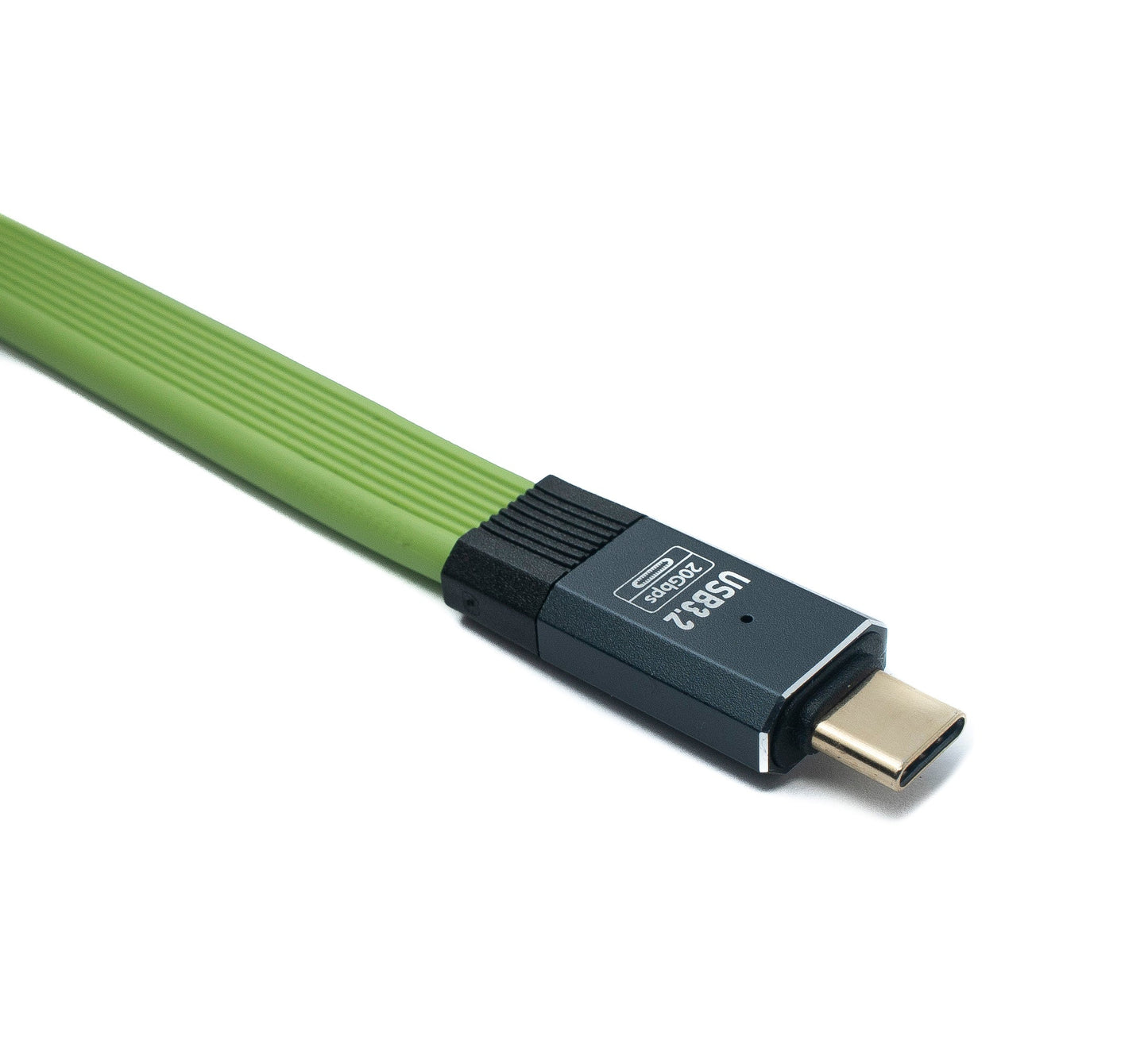 SYSTEM-S USB 3.2 Gen 2 Kabel 50 cm Typ C Stecker zu Stecker Flachkabel Grün 20 Gbit/s 100 W
