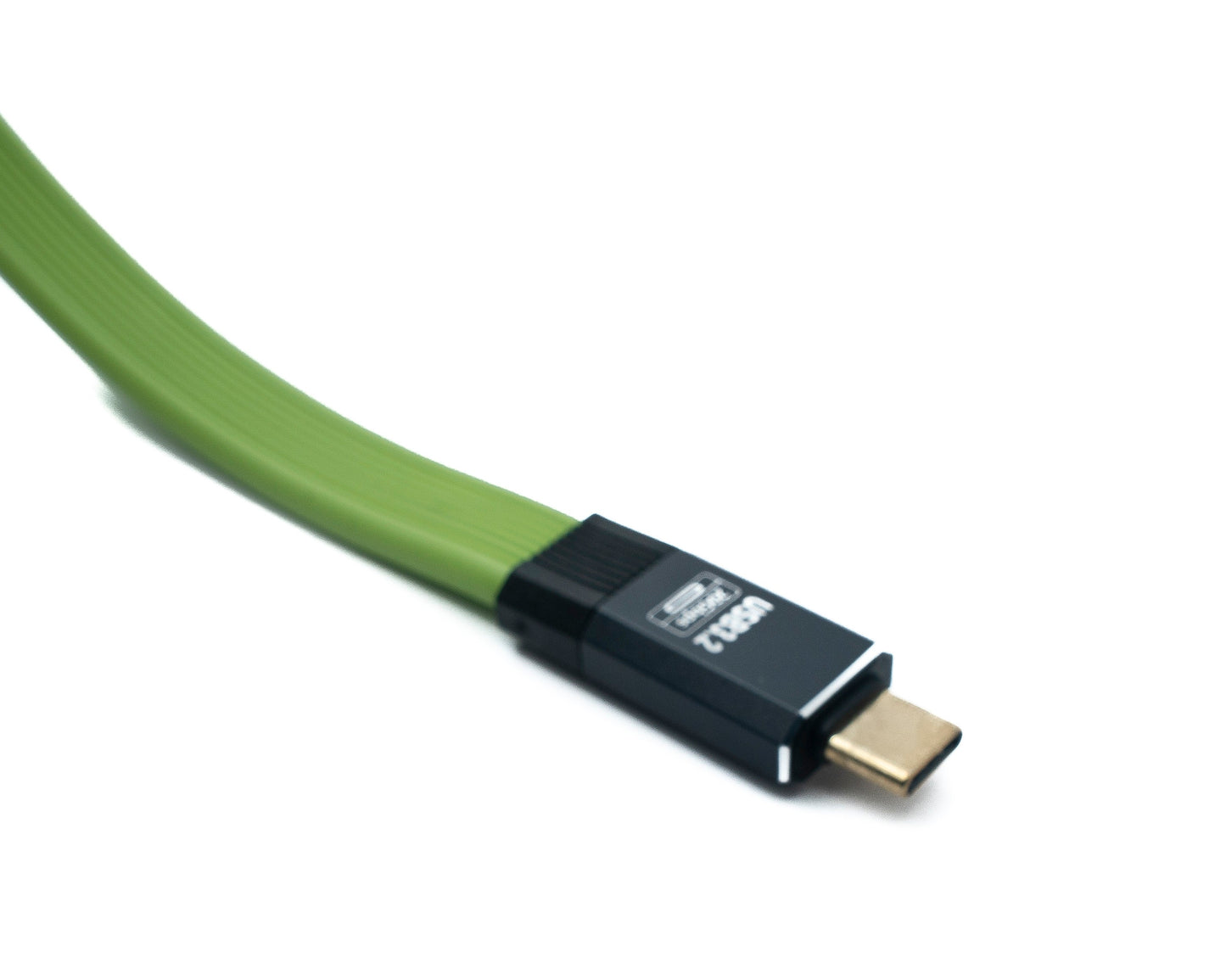 SYSTEM-S USB 3.2 Gen 2 Kabel 80 cm Typ C Stecker zu Stecker Flachkabel Grün 20 Gbit/s 100 W